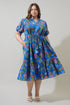 Sunlit Floral Beth Button Down Midi Dress Curve